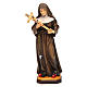 Statue of St. Rita of Cascia with cross in painted wood from Val Gardena s1