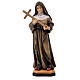 St. Monica of Tagaste with cross in painted wood from Val Gardena s1