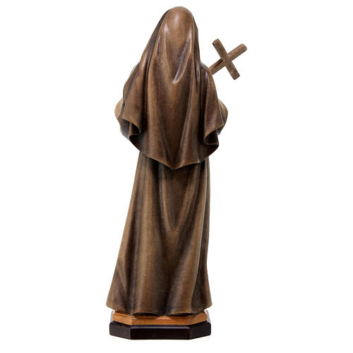 Statue Sainte Monique de Thagaste avec croix bois peint Val Gardena 5