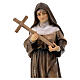 Statue Sainte Monique de Thagaste avec croix bois peint Val Gardena s2