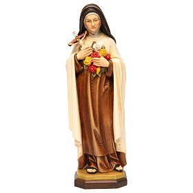 Santa Teresa di Lisieux (S. Teresa del Bambino Gesù) legno dipinto Val Gardena