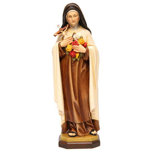 Santa Teresa di Lisieux (S. Teresa del Bambino Gesù) legno dipinto Val Gardena 1
