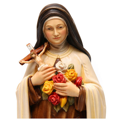 Santa Teresa di Lisieux (S. Teresa del Bambino Gesù) legno dipinto Val Gardena 2