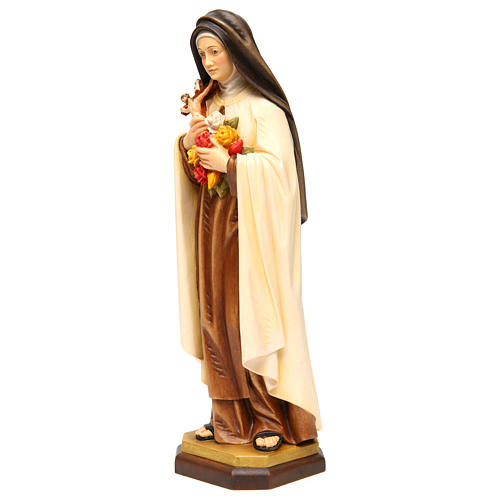 Santa Teresa di Lisieux (S. Teresa del Bambino Gesù) legno dipinto Val Gardena 3