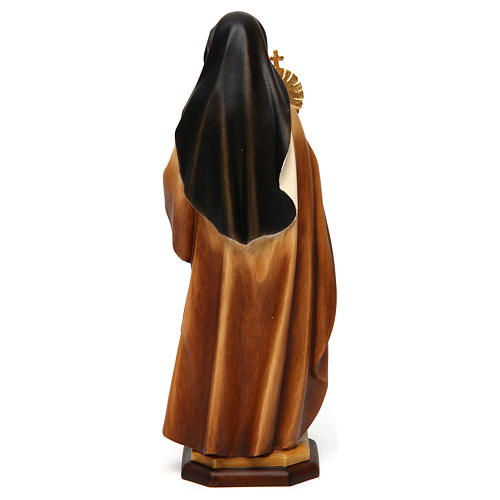 Statua Santa Chiara d'Assisi con ostensorio legno dipinto Val Gardena 5