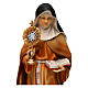 Statua Santa Chiara d'Assisi con ostensorio legno dipinto Val Gardena s2