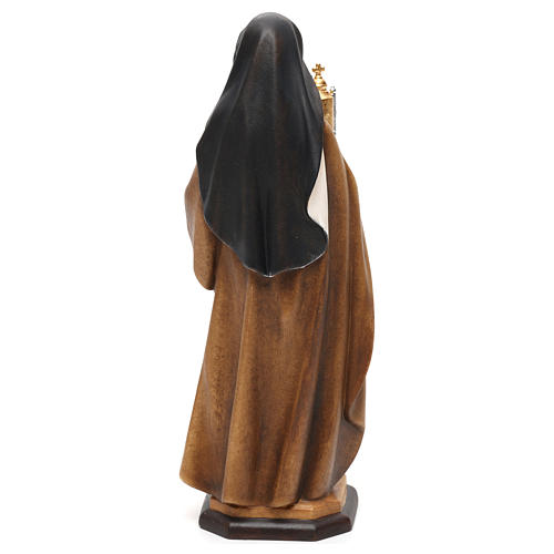 Statua Santa Chiara d'Assisi con teca eucaristica legno dipinto Val Gardena 5