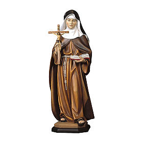 Statue of Maria Crescentia Höss of Kaufbeuernin with cross painted wood from Val Gardena