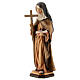 Estatua Santa Angela de Foligno con cruz madera pintada Val Gardena s3