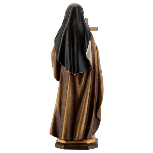 Saint Sister Angela of Foligno Statue with Cross wood painted Val Gardena 5