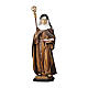 Statua Santa Adelgunde da Maubeuge con pastorale legno dipinto Val Gardena s1