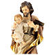 San Giuseppe con bambino e squadra legno Valgardena s7