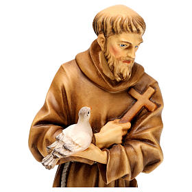 Święty Franciszek z Asyżu ze zwierzętami drewno Valgardena