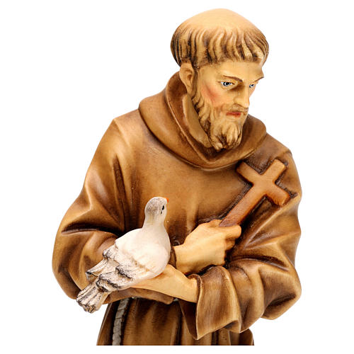 Święty Franciszek z Asyżu ze zwierzętami drewno Valgardena 2
