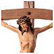 Crucifix in wood, curved cross and blue garment, Val Gardena s2