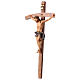 Crucifix in wood, curved cross and blue garment, Val Gardena s4