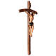 Crucifixo Nazareno cruz curva azul escuro madeira Val Gardena s3