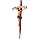 Crucifixo Nazareno cruz curva azul escuro madeira Val Gardena s4