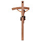Crucifixo Nazareno cruz curva azul escuro madeira Val Gardena s5