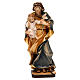 Saint Joseph holding Baby Jesus and lily in Valgardena wood s1