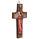 Wood Cross with Good Shepherd, red robe, Val Gardena s2