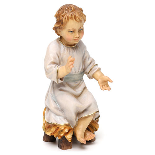 Niño Jesús sentado en su cuna madera Val Gardena 4