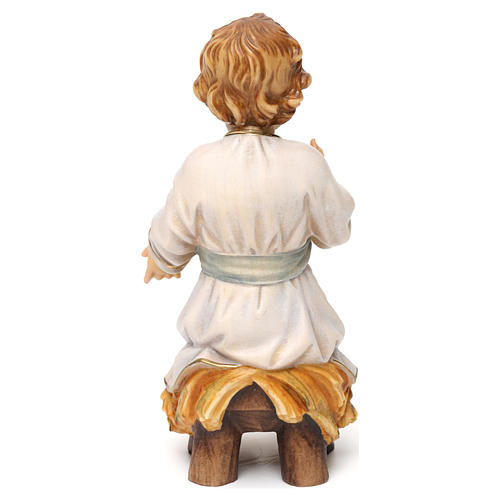 Niño Jesús sentado en su cuna madera Val Gardena 5