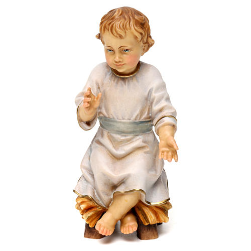 Dzieciątko Jezus siedzące na kołysce drewno Valgardena 1