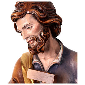 St. Joseph the worker statue in wood, Val Gardena