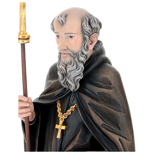 Heiliger Benedikt mit Rabe und Brot Grödnertal Holz 2