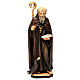 St. Benedict of Norcia with crow and bread statue in wood, Val Gardena s1