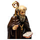 St. Benedict of Norcia with crow and bread statue in wood, Val Gardena s2