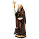 St. Benedict of Norcia with crow and bread statue in wood, Val Gardena s3