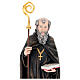 St. Benedict of Norcia statue with crow and bread, in Valgardena wood s6
