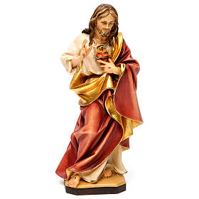 Sacred Heart of Jesus statue in wood, Val Gardena