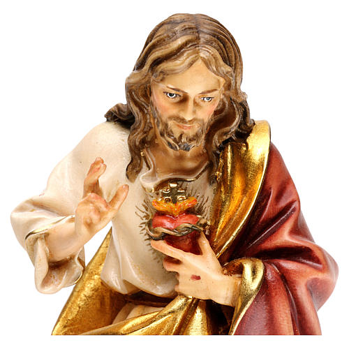 Sacred Heart of Jesus statue in wood, Val Gardena 2