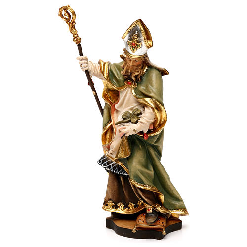 Heiliger Patrick mit Wiesenklee Grödnertal Holz handbemalt 3
