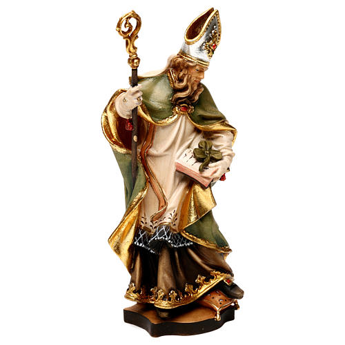 Heiliger Patrick mit Wiesenklee Grödnertal Holz handbemalt 4