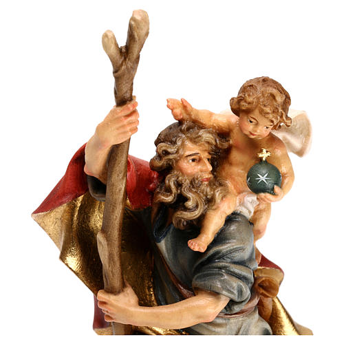 St. Christopher with child statue in wood, Val Gardena 2