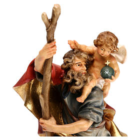 Saint Christophe avec enfant bois Val Gardena