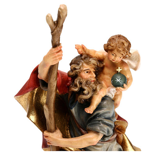 Saint Christophe avec enfant bois Val Gardena 2