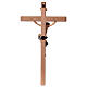 Baroque Crucifix in wood, straight cross and blue garment, Val Gardena s5