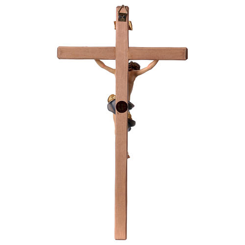 Crucifix Baroque Croix droite bleue bois Val Gardena 5