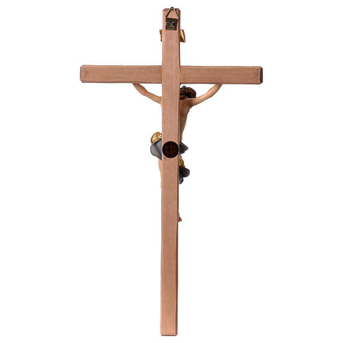 Crucifixo barroco cruz reta azul escuro madeira Val Gardena 5