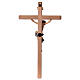 Crucifixo barroco cruz reta azul escuro madeira Val Gardena s5