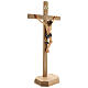 Crucifix baroque croix piédestal bleu bois Val Gardena s4