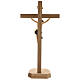 Crucifix baroque croix piédestal bleu bois Val Gardena s5