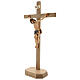Baroque crucifix cross with base support in Valgardena wood s2