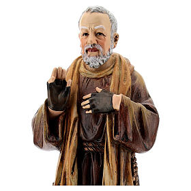 St Pio's statue wood paste 20 cm Val Gardena
