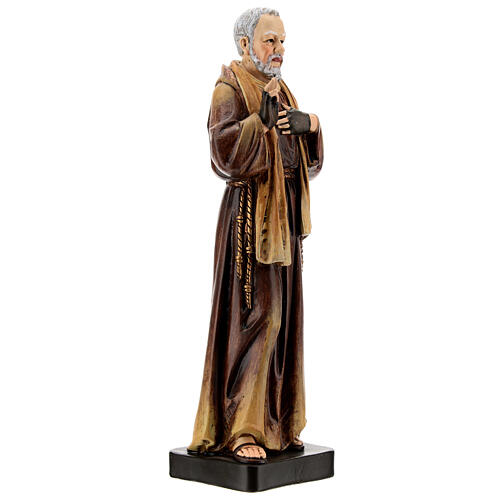 St Pio's statue wood paste 20 cm Val Gardena 4